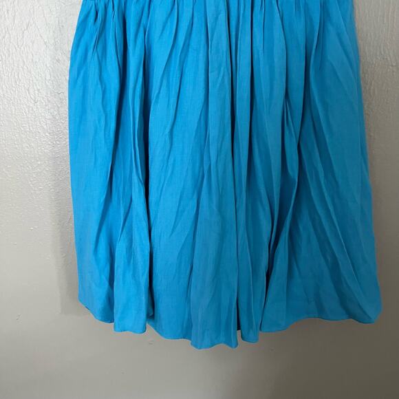 DO BE Blue Tie Neck Mini Dress Split Top Size Medium Casual comfort summer - Picture 4 of 6